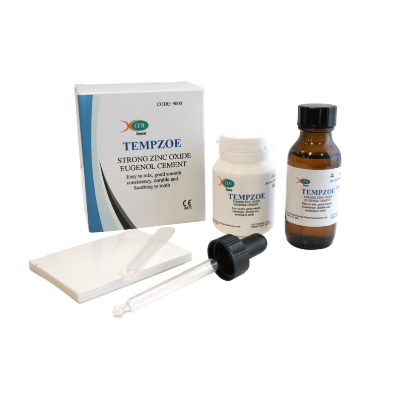 Tempzoe 60g Powder 30ml Liquid | Dental Zinc Oxide Eugenol Cement