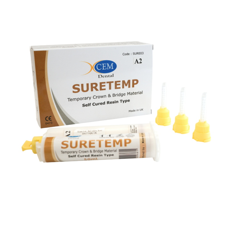 SURETEMP | 50ml Dental Temporary Crown & Bridge Material | Automix Double Barrel Syringe