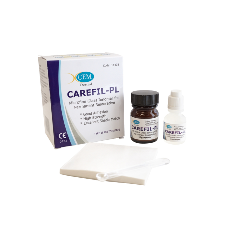 Carefil-PL 30g Powder 10ml Liquid | Microfine Glass Ionomer for Permanent Restorative | Dental Filling Material