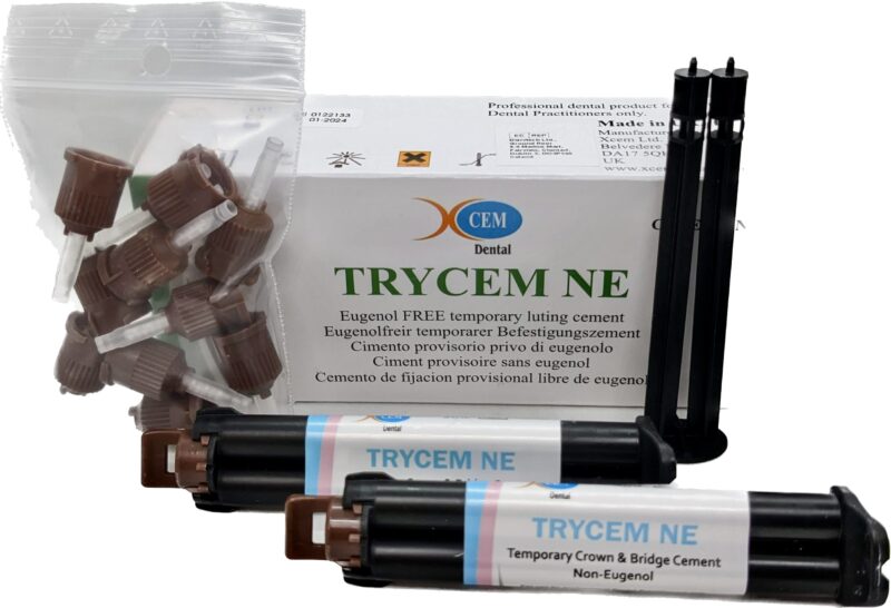 Trycem NE  2 x 5ml | Dental Non-Eugenol Temporary Luting Cement | Automix Syringe