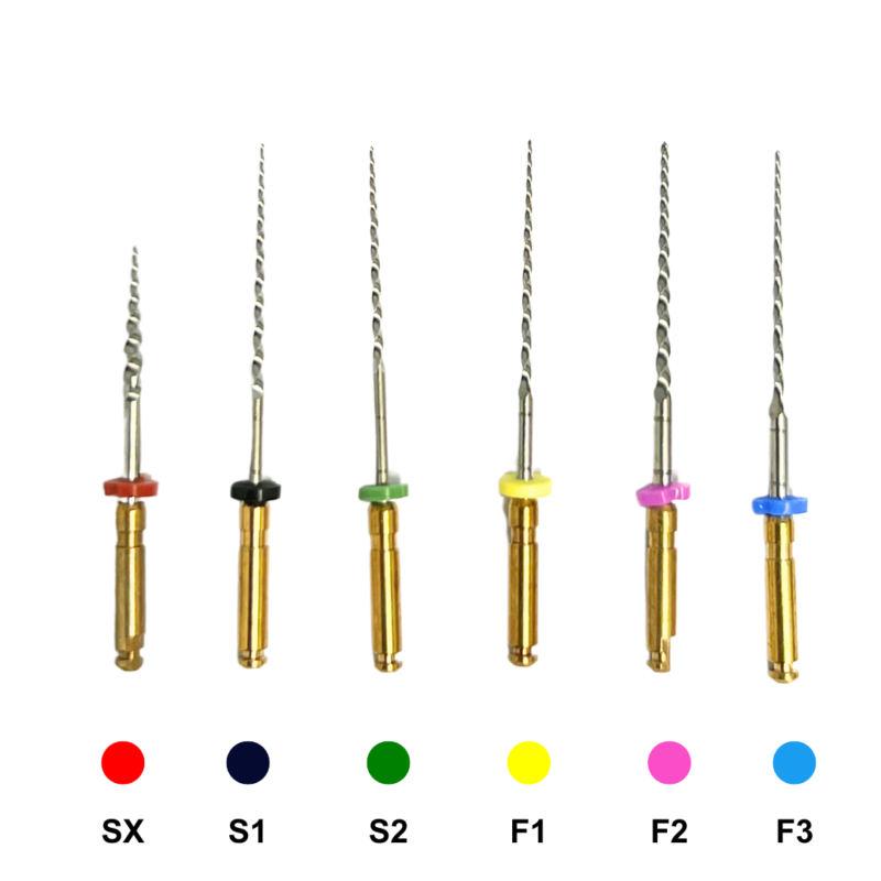 6 x Dental NiTi Rotary Endodontic Files for Root Canal (Size: SX S1 S2 F1 F2 F3)